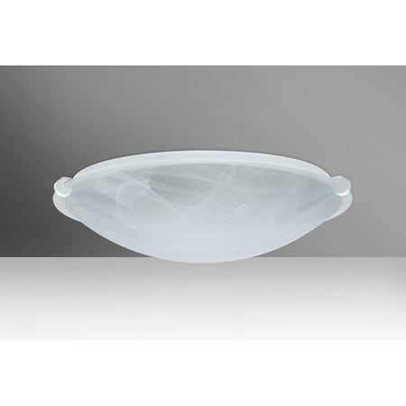 Besa Lighting Trio 16 Ceiling, Marble, White Clips, 2x100W Incandescent 968152-WH